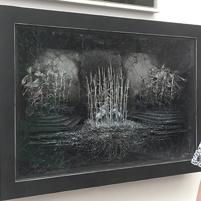 Asylum by Cathy de Monchaux, Copper Wire, Medical Plasters, Pigment, Feathers and Silk, Summer Exhibition 2015