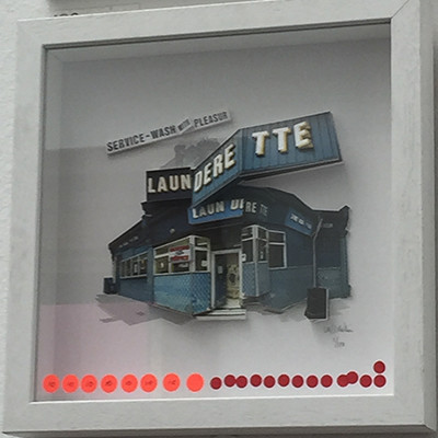 Launderette by Dominic Mallin and Laura McEwen, Mixed Media Collage, summer Exhibition 2015