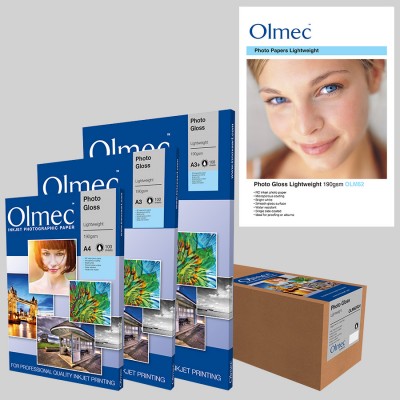 Olmec Photo Gloss Lightweight 190gsm (OLM 62) Inkjet Photo Paper