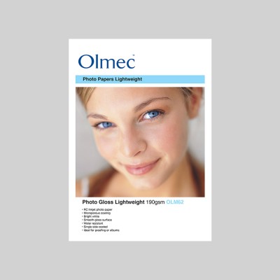 Olmec Photo Gloss Lightweight 190gsm Resin Coated Inkjet Photo Paper