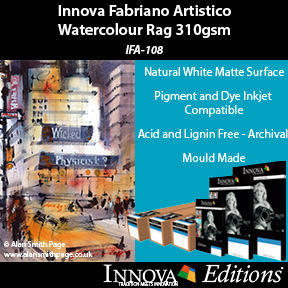 Innova Editions® Fabriano Artistico Watercolour Rag 310gsm (IFA-108) | Mould Made Inkjet Watercolour Paper