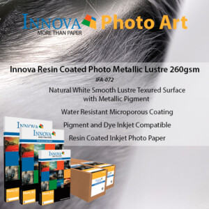 Innova Resin Coated Photo Metallic Lustre 260gsm (IFA-072) | Dye and Pigment Inkjet Compatible Photo Paper