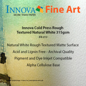 Innova Cold Press Rough Textured Natural White 315gsm (IFA-013) | Archival Inkjet Fine Art Paper